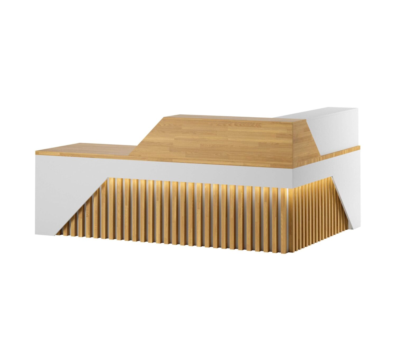 Empfangstresen modern weiß mit Lamellen