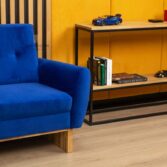 kleines Wartezimmersofa in Dunkelblau
