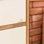Schrank aus Eichenholz und weißer Platte