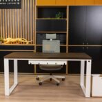 Computertisch braun mit weiß