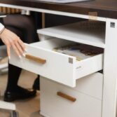 Untertischsockel weiß mit Schubladen