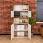 Büro Bücherregal weiß abschließbar