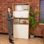 Eiche Bücherregal weiß halboffen