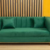 3-Sitzer Sofa für Büro, grün, Vorderansicht