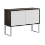 komoda biała heban na nóżkach