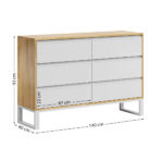 Komoda biała skandynawska loft, szuflady na dokumenty