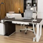 biurko biurowe z kontenerkiem po prawej stronie