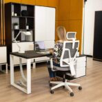 Büromöbel weiß mit Ebenholz