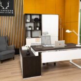 Büromöbelset weißes Ebenholz