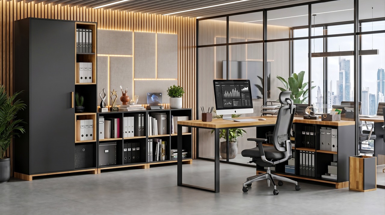modern-office meble czarne do biura modern office