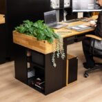 loft Schreibtisch schwarz mit Holz