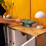 komoda biała minimalistyczna z drewnem