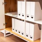 komoda biurowa biała z drewnianym blatem