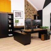 dunkle Möbel im industriellen Loft-Stil