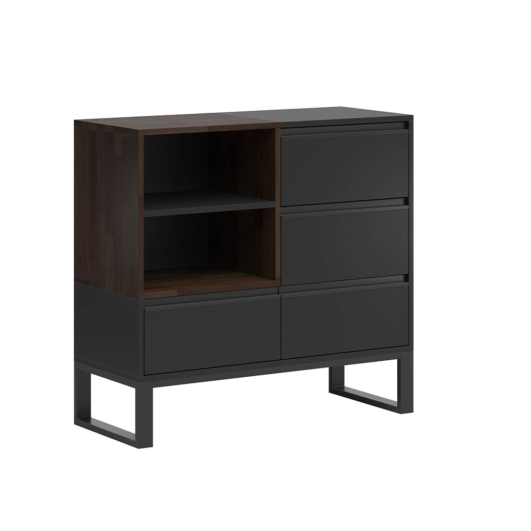 Bürokommode aus schwarzem Ebenholz