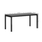 Schwarzer Schreibtisch mit Metallbeinen