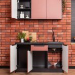 stylowa kuchnia z cegłą