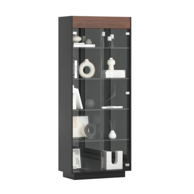 Glasvitrine, zwei Türen mit Einlegeböden für das Home Office