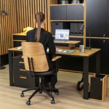 Computertisch modern Holz schwarz