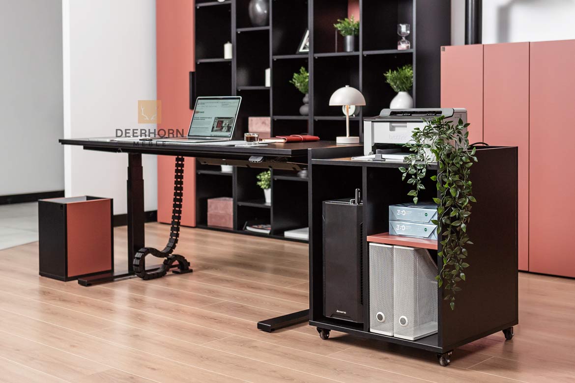 biurko-regulowane-z-systemem-zarzadzania-kablami biurko regulowane z systemem zarządzania kablami