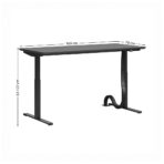 czarne biurko podnoszone elektrycznie