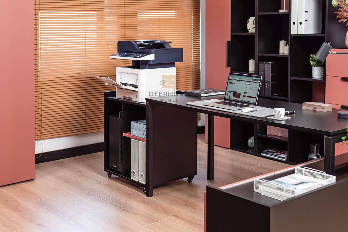 eleganckie biurko narożne z systemem przechowywania eleganckie biurko narożne z systemem przechowywania