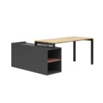 biurko rogowe z półkami