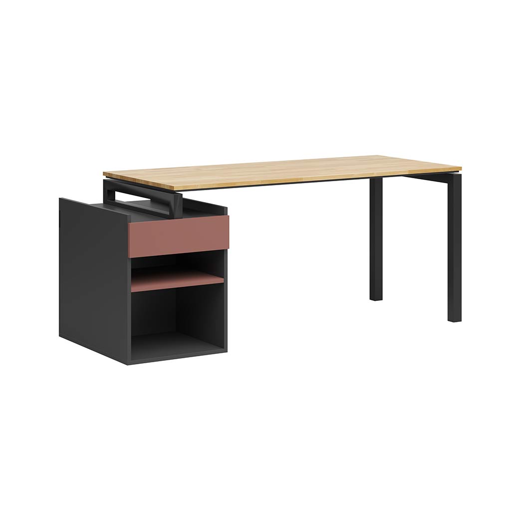 Schreibtisch mit Rollcontainer mit Schublade