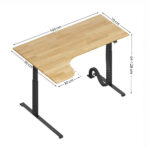 Biurko z regulacją wysokości, pamięcią ustawień i profilowanym blatem z drewna do pracy siedzącej i stojącej