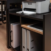 Druckersockel mit Ablageflächen für Ordner und Zubehör