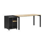 Arbeitstisch mit fahrbarem Schrank auf Rädern für Dokumente, Zubehör und Büroausstattung