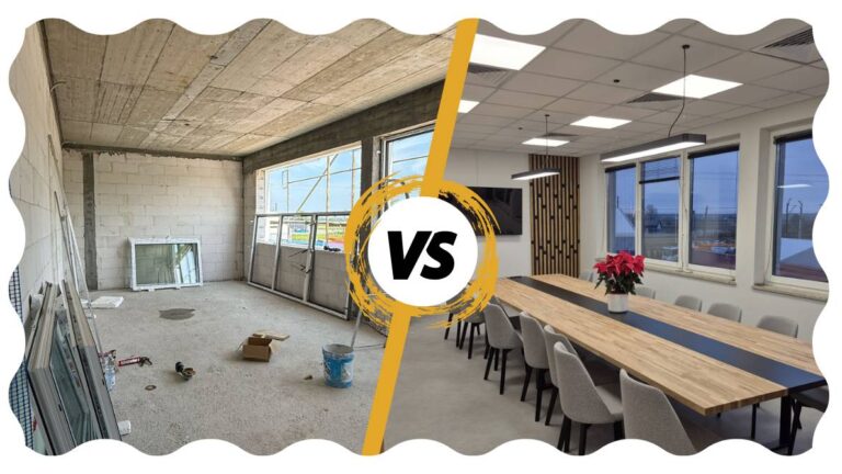 Vor und nach ZGK Przeworsk mit Deerhorn-Möbeln