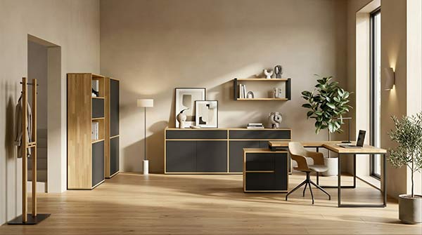 weiße Büro- und Arbeitszimmermöbel