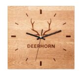 Büro-Wanduhr aus Holz mit Indexen