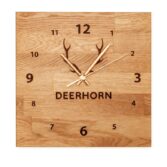 Büro-Wanduhr aus Holz mit Zeigern