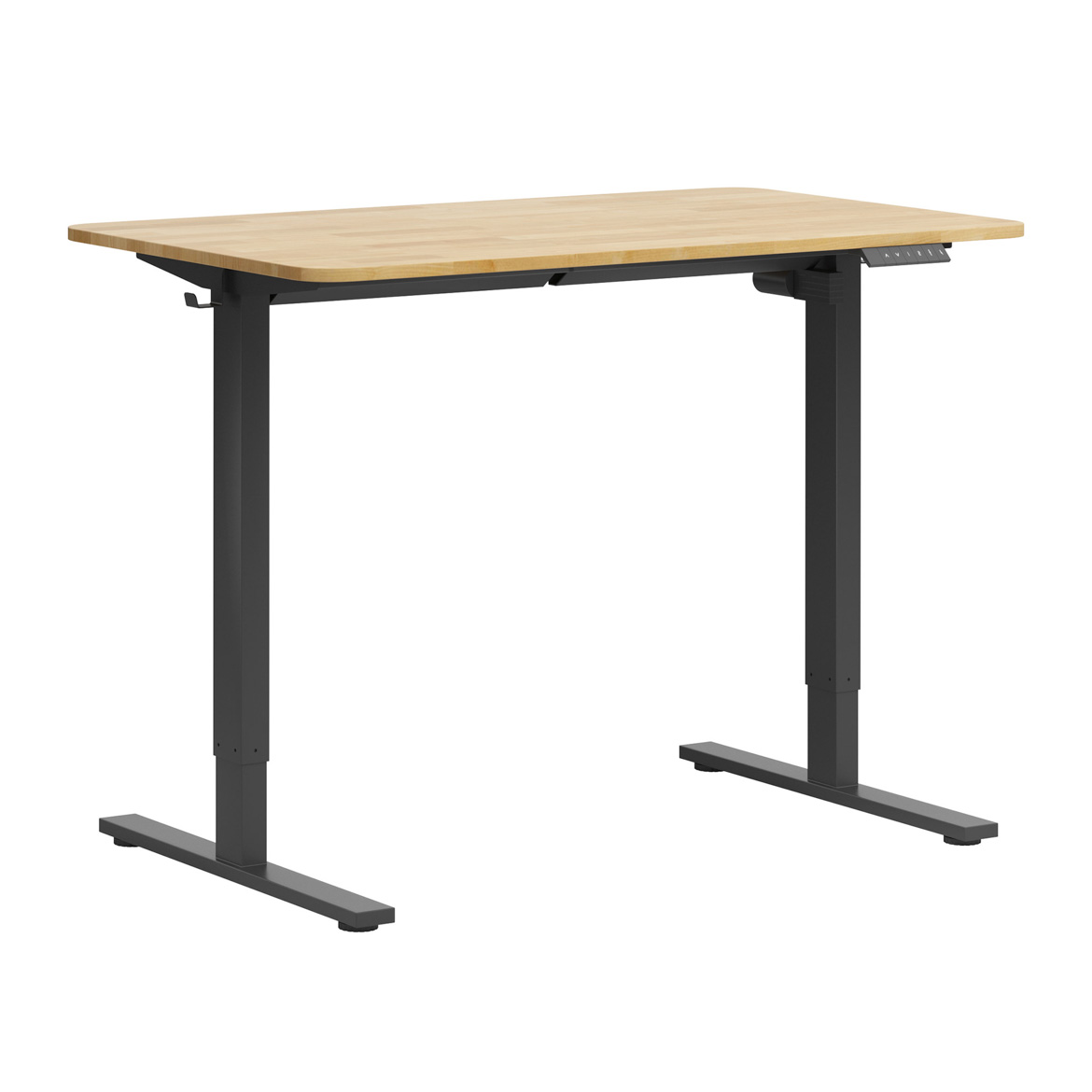 Verstellbarer Schreibtisch mit abgerundeter Tischplatte für das Homeoffice