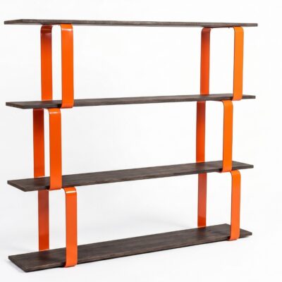 Asymmetrisches orangefarbenes Regal für das Büro